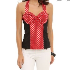 Royal Bones Red Pokedot Halter Top  XXL Plus Size